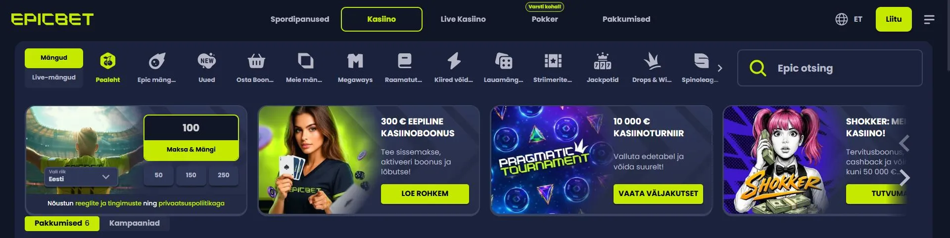 eesti internetikasiinod EpicBet